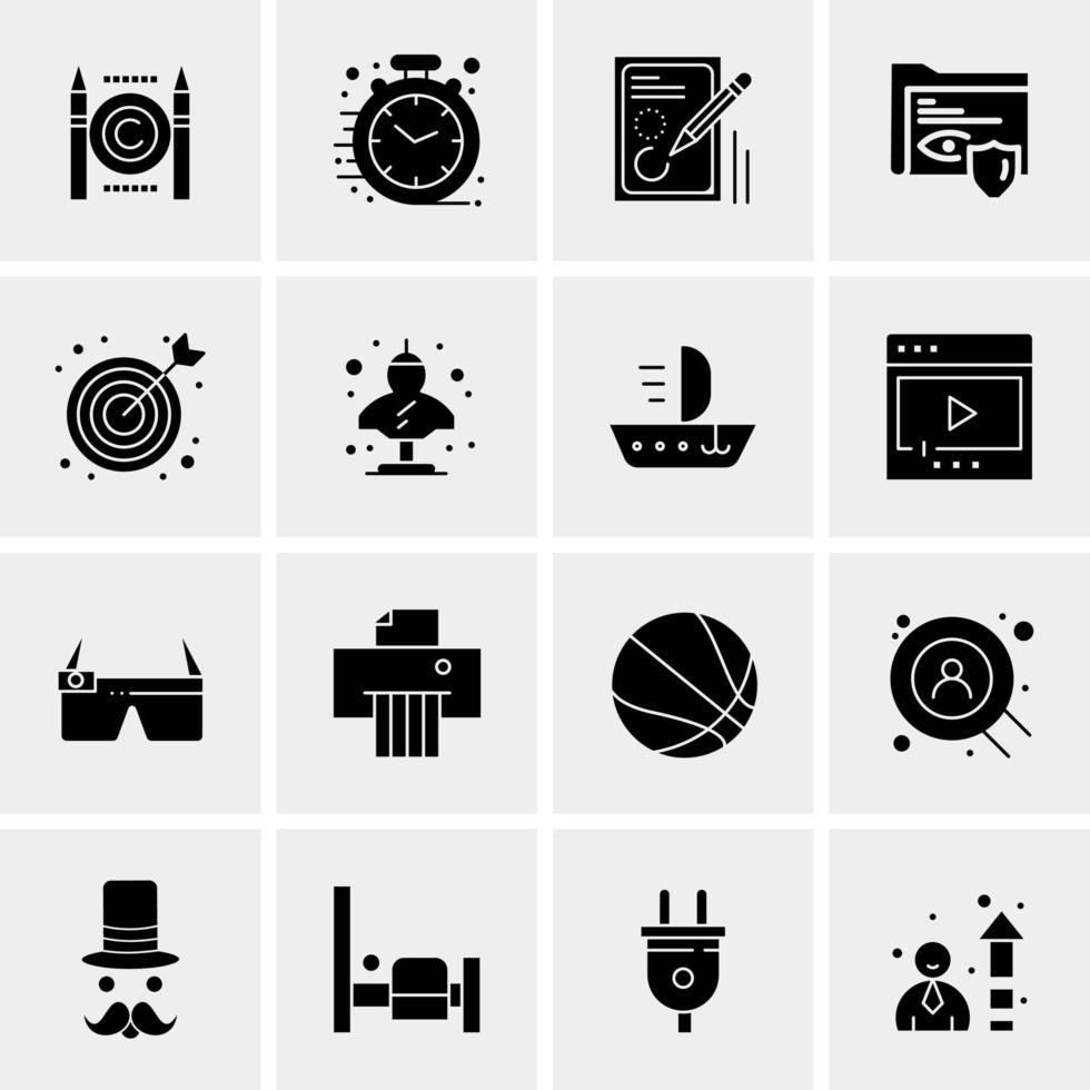 16 iconos de negocios universales vector ilustración de icono creativo para usar en proyectos relacionados con la web y dispositivos móviles