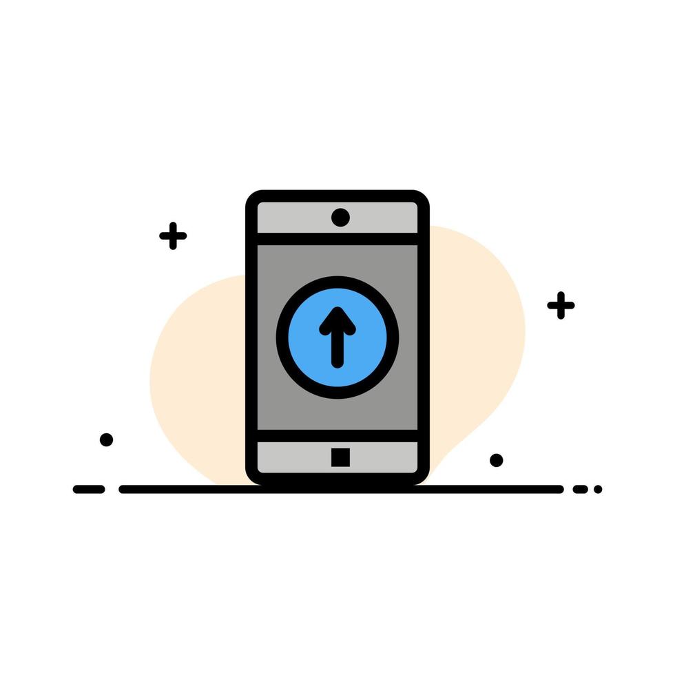 Application Mobile Mobile Application Smartphone Sent  Business Flat Line Filled Icon Vector Banner Template