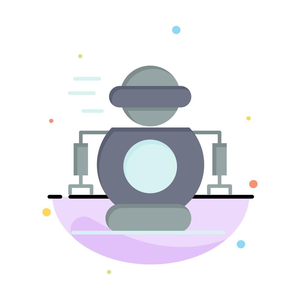 Human Technology Robotic Robot Abstract Flat Color Icon Template vector