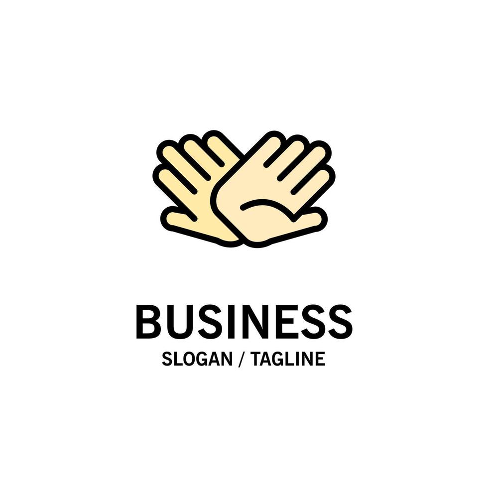 Charity Hands Help Helping Relations Business Logo Template Flat Color vector