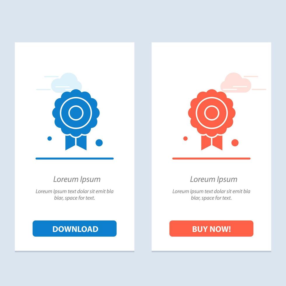 Certificate Medal Quality  Blue and Red Download and Buy Now web Widget Card Template vector