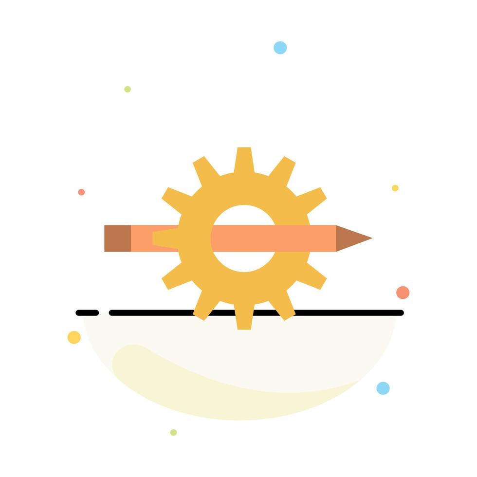 Content Writing Design Development Gear Production Abstract Flat Color Icon Template vector