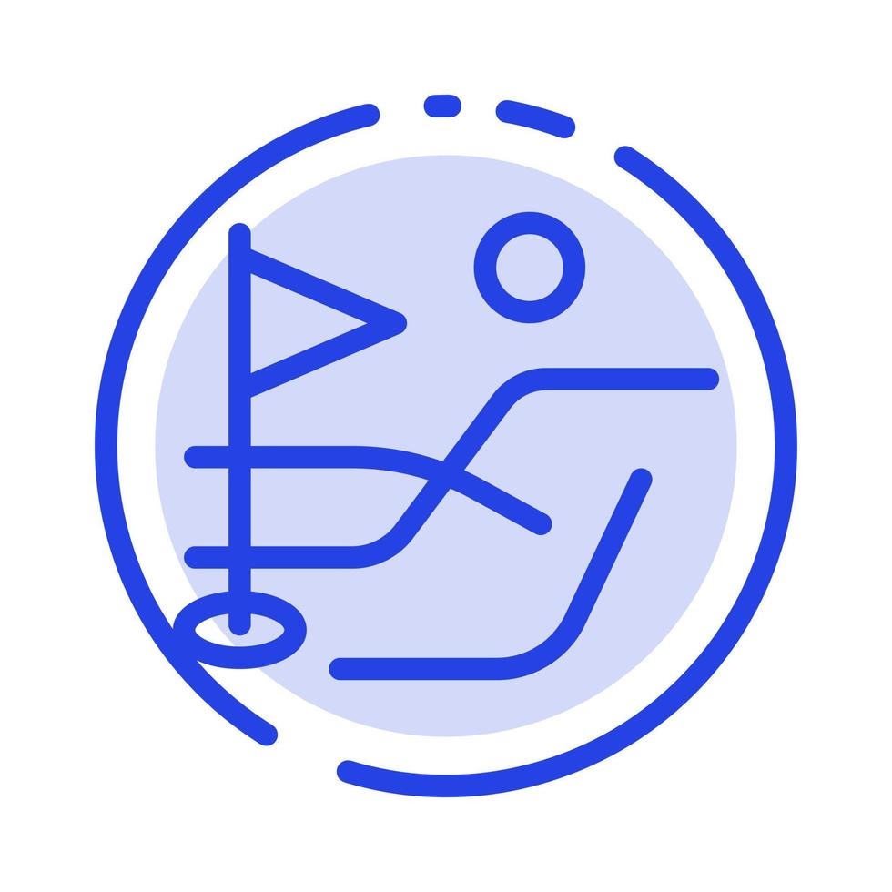 Ball Field Golf Sport Blue Dotted Line Line Icon vector