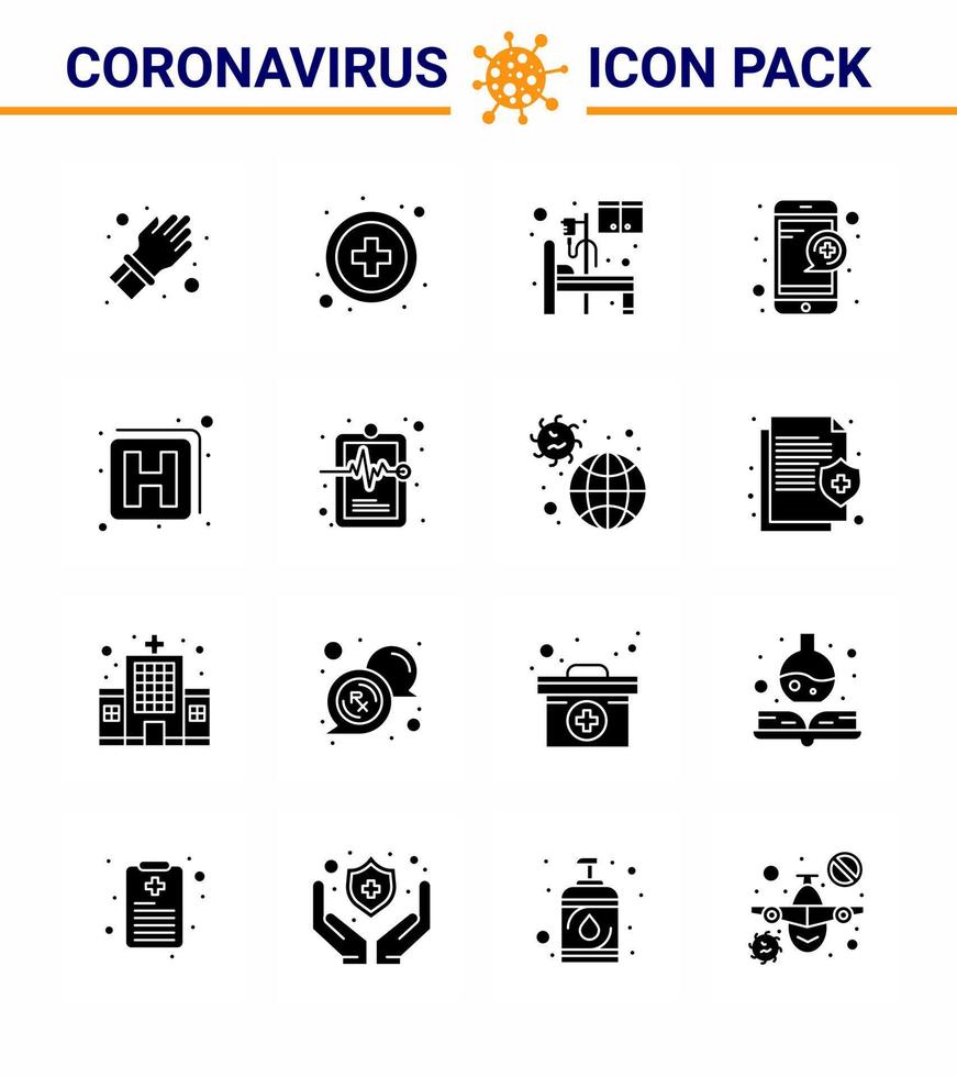 Simple Set of Covid19 Protection Blue 25 icon pack icon included sign hospital hospital service online viral coronavirus 2019nov disease Vector Design Elements