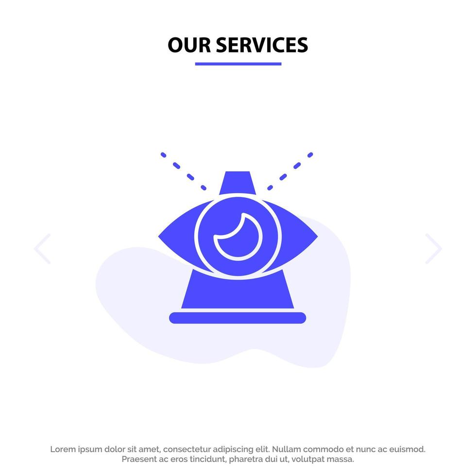 Our Services Business Eye Modern Of Providence Solid Glyph Icon Web card Template vector