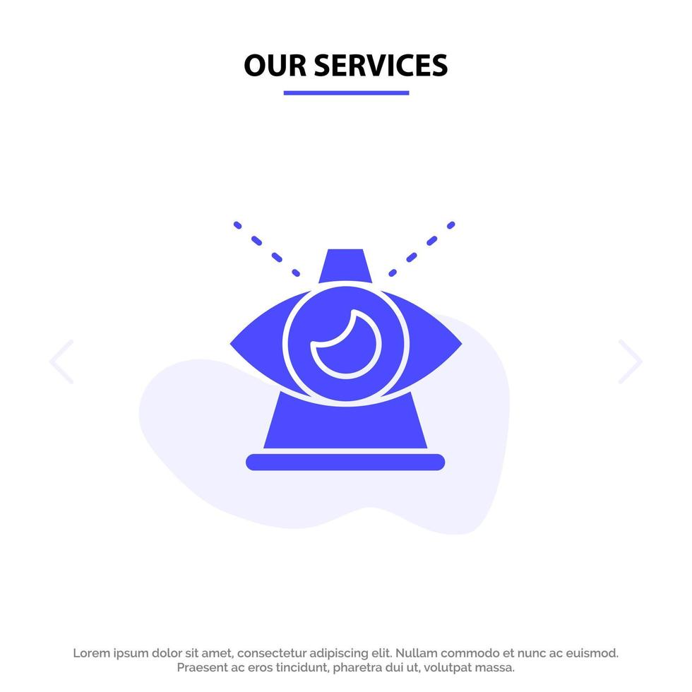 Our Services Business Eye Modern Of Providence Solid Glyph Icon Web card Template vector