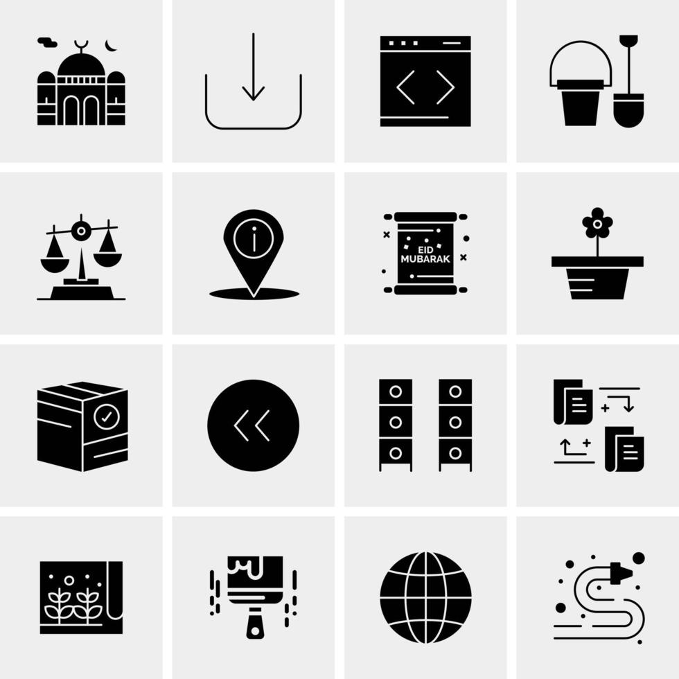 16 iconos de negocios universales vector ilustración de icono creativo para usar en proyectos relacionados con la web y dispositivos móviles