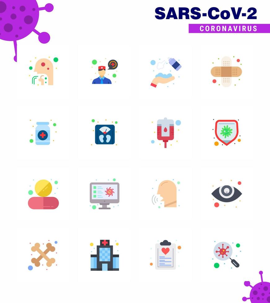 Simple Set of Covid19 Protection Blue 25 icon pack icon included fitness injury alcohol bandage washing viral coronavirus 2019nov disease Vector Design Elements