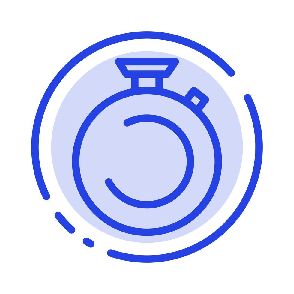 Compass Clock Stopwatch Timer Watch Blue Dotted Line Line Icon vector