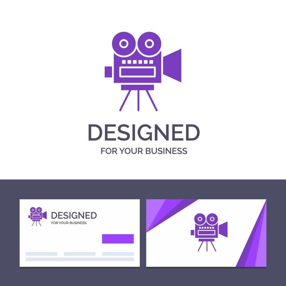 Creative Business Card and Logo template Camera Movie Film Education Vector Illustration