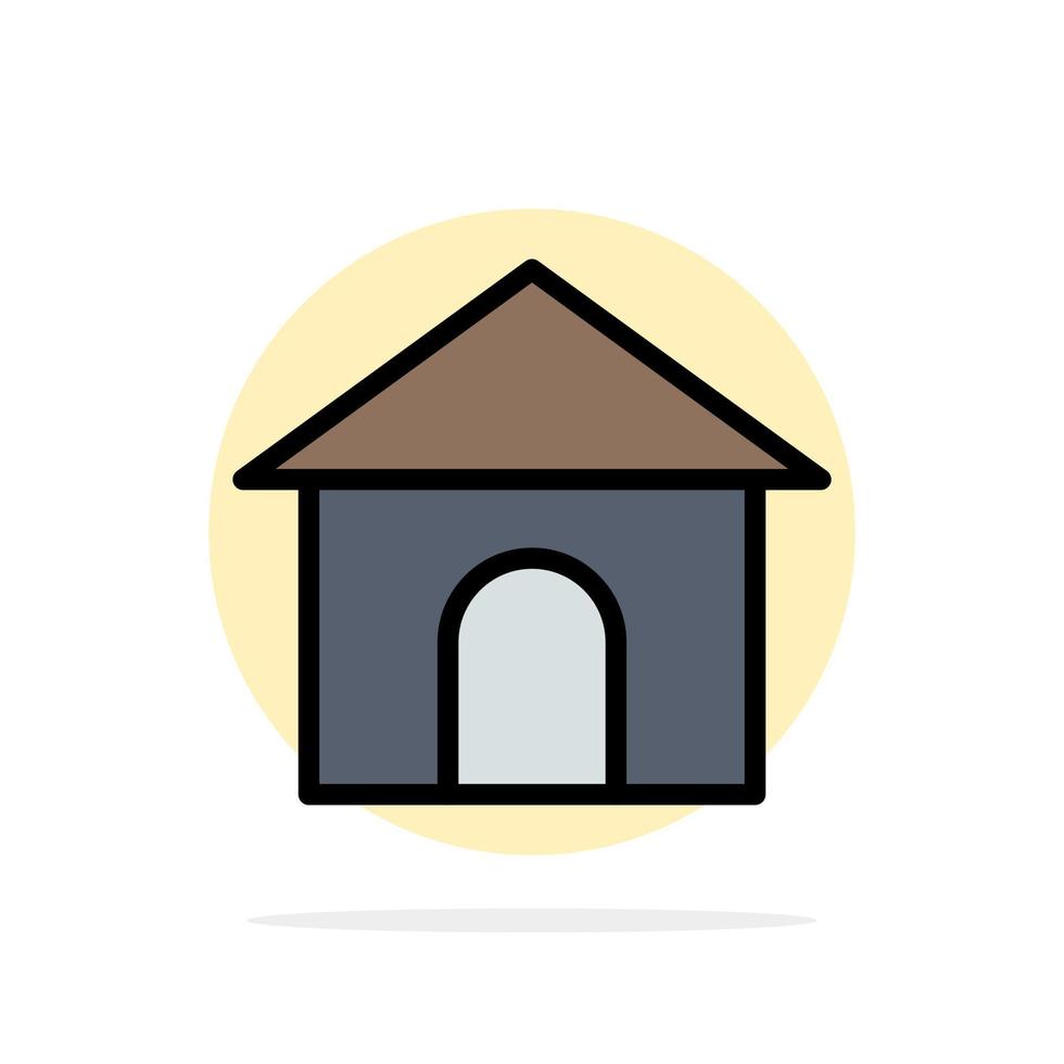 Building Hose House Shop Abstract Circle Background Flat color Icon vector