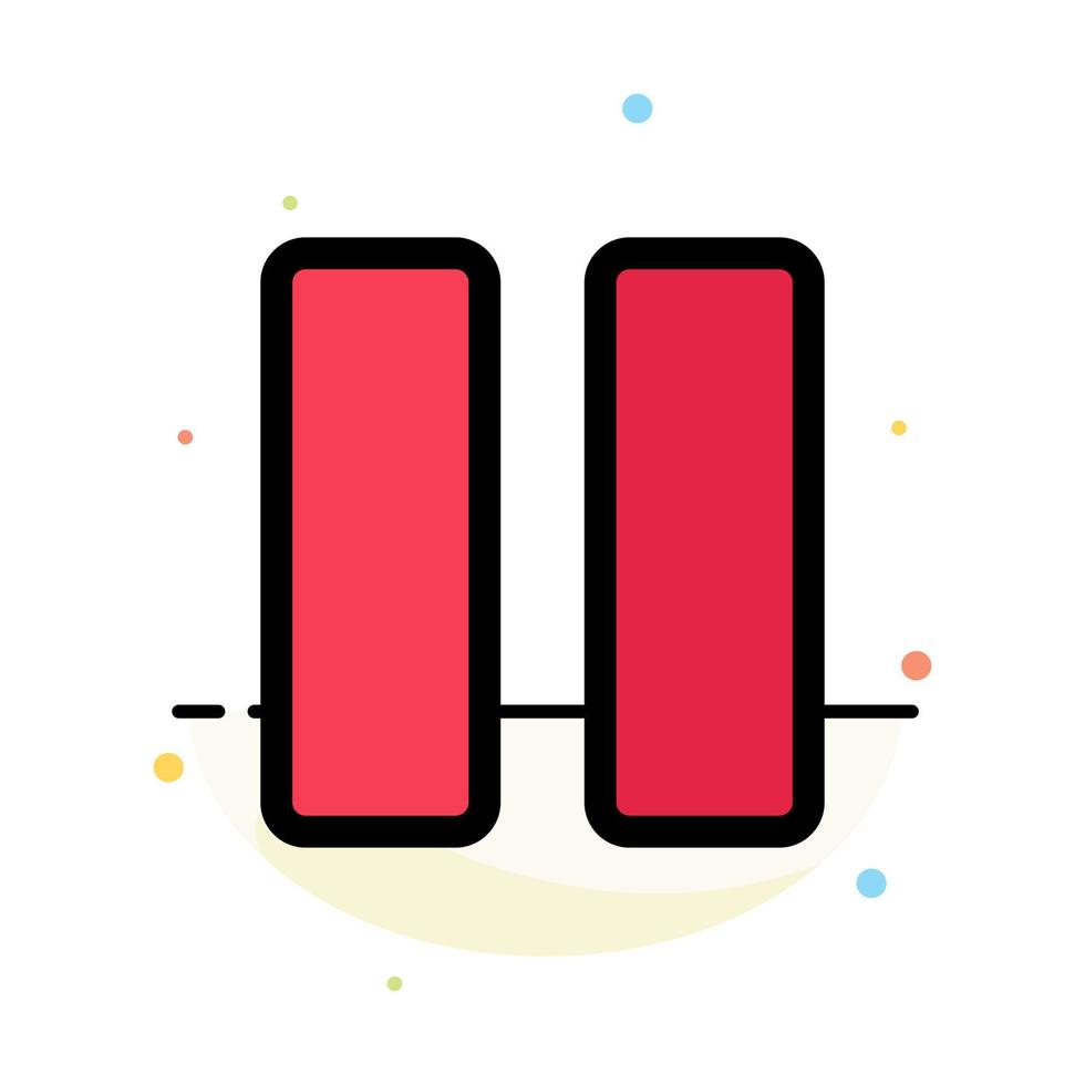 Control Media Pause Video Abstract Flat Color Icon Template vector