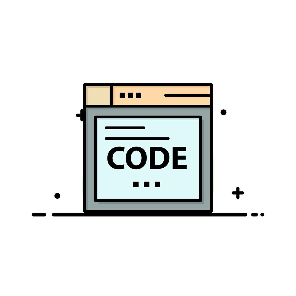 Browser Internet Code Coding Business Logo Template Flat Color vector