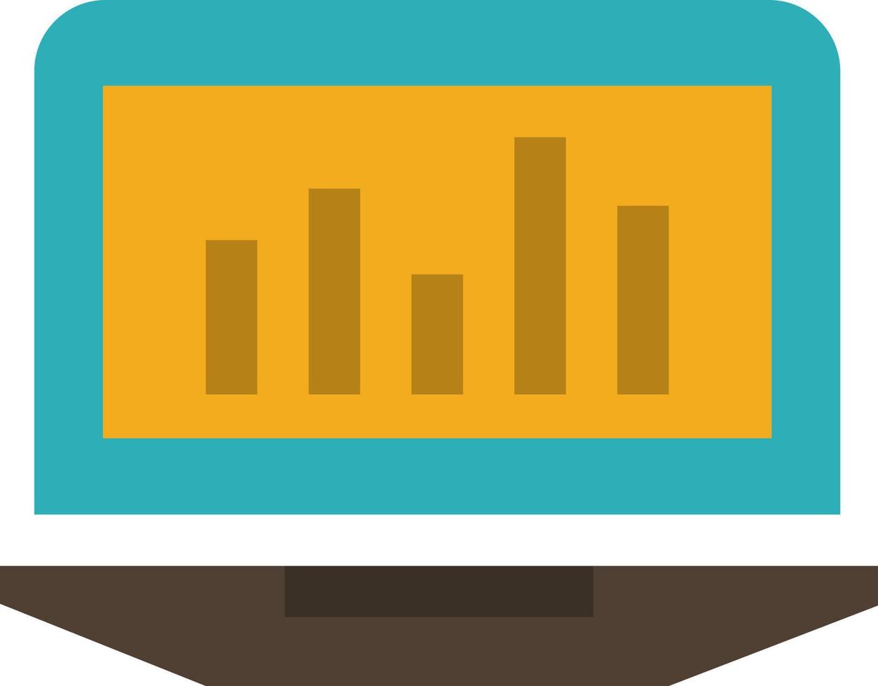 Laptop Graph Analytics Monitoring Statistics  Flat Color Icon Vector icon banner Template