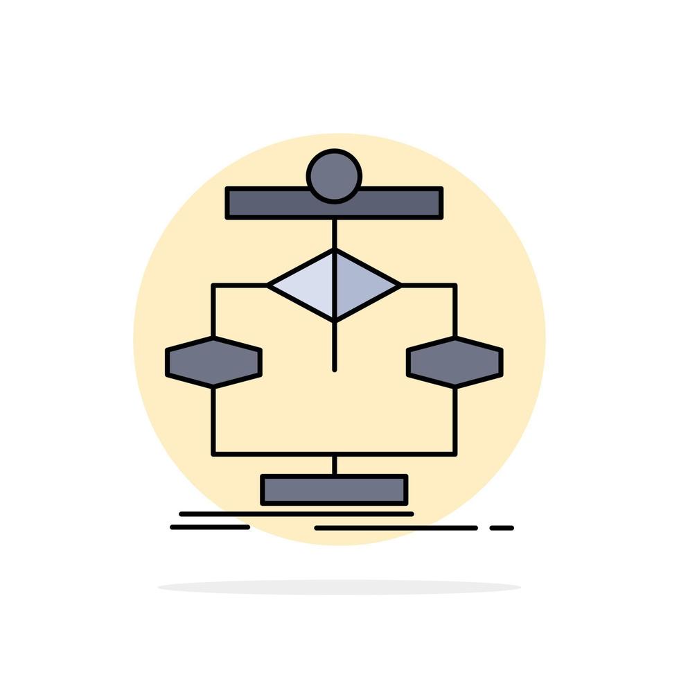 algoritmo gráfico datos diagrama flujo color plano icono vector