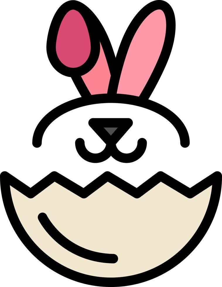 Egg Rabbit Easter Business Logo Template Flat Color vector