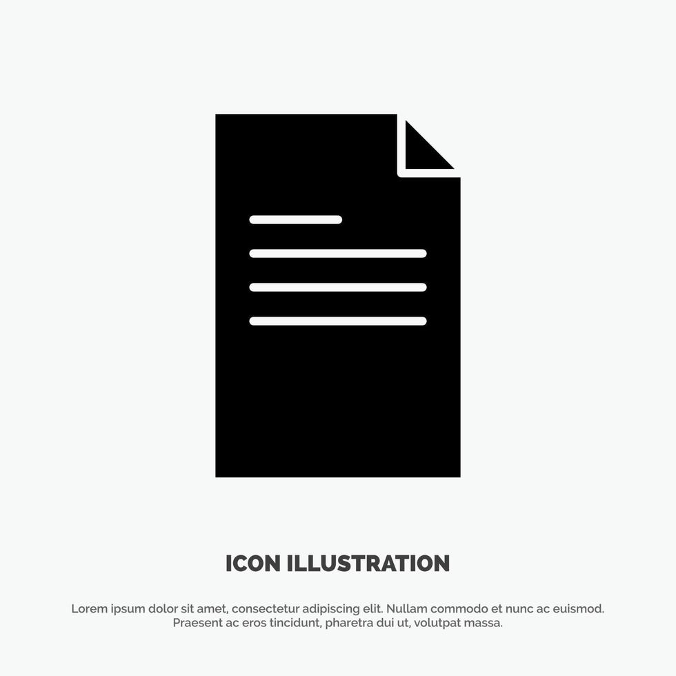 File Text Data Report solid Glyph Icon vector