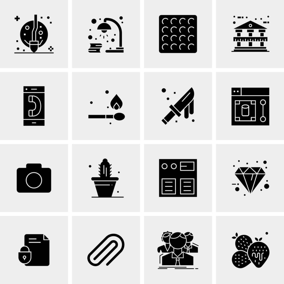 16 iconos universales de negocios vector ilustración de icono creativo para usar en proyectos relacionados con la web y dispositivos móviles