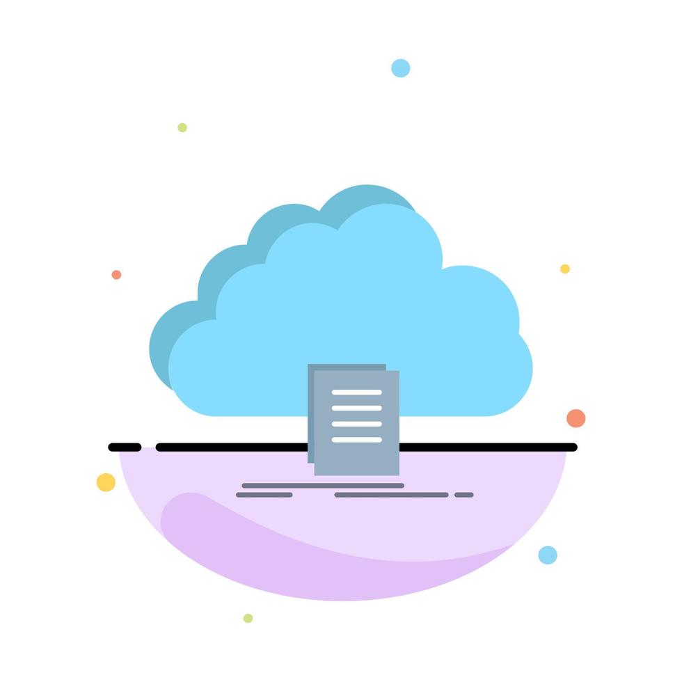 cloud access document file download Flat Color Icon Vector