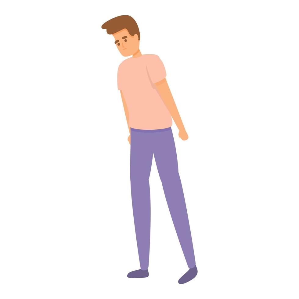 Disobedient boy icon, cartoon style vector