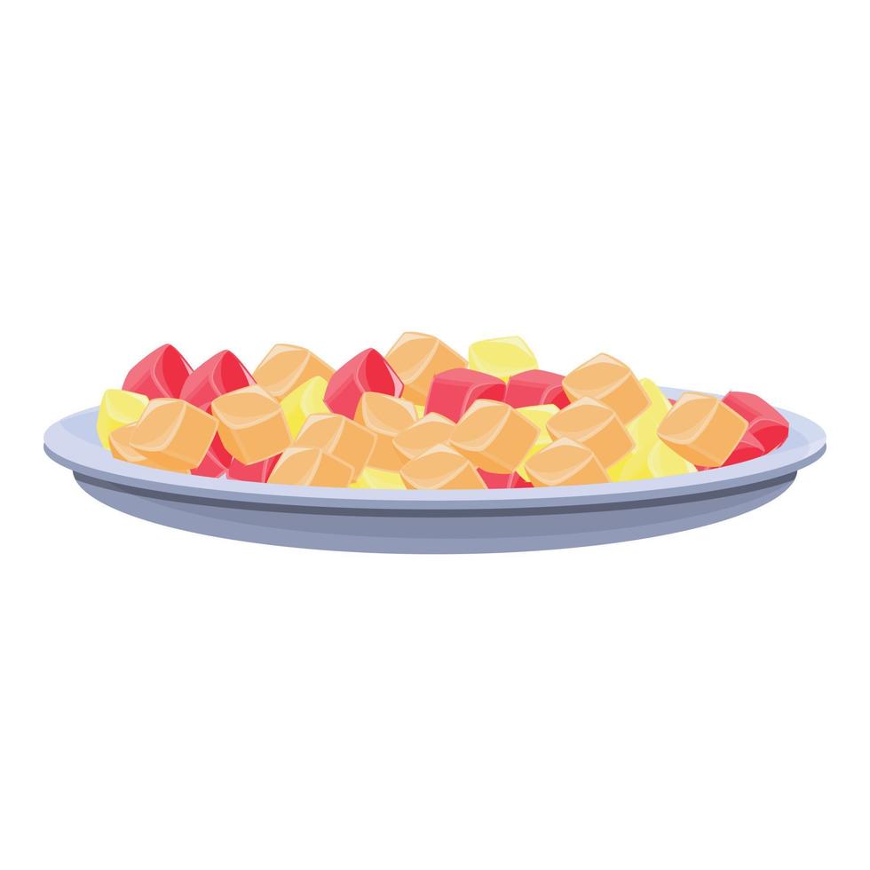 Turkish jelly candy icon, cartoon style vector
