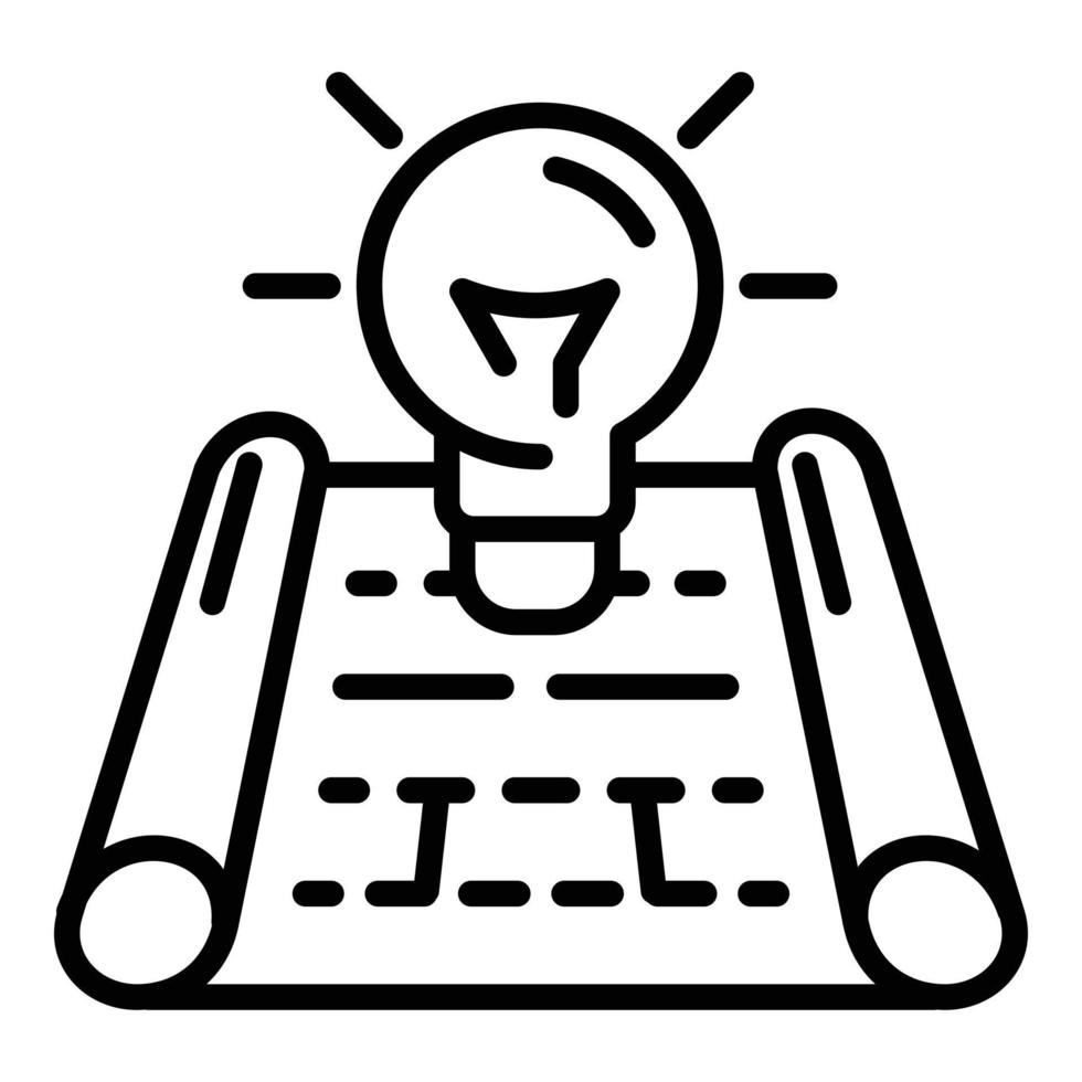 Architect idea plan icon, outline style vector