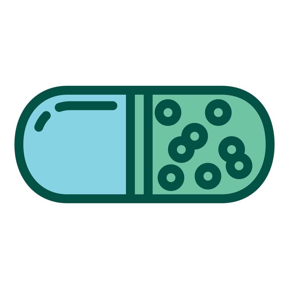 Antibiotic pharm icon outline vector. Pill bacteria vector