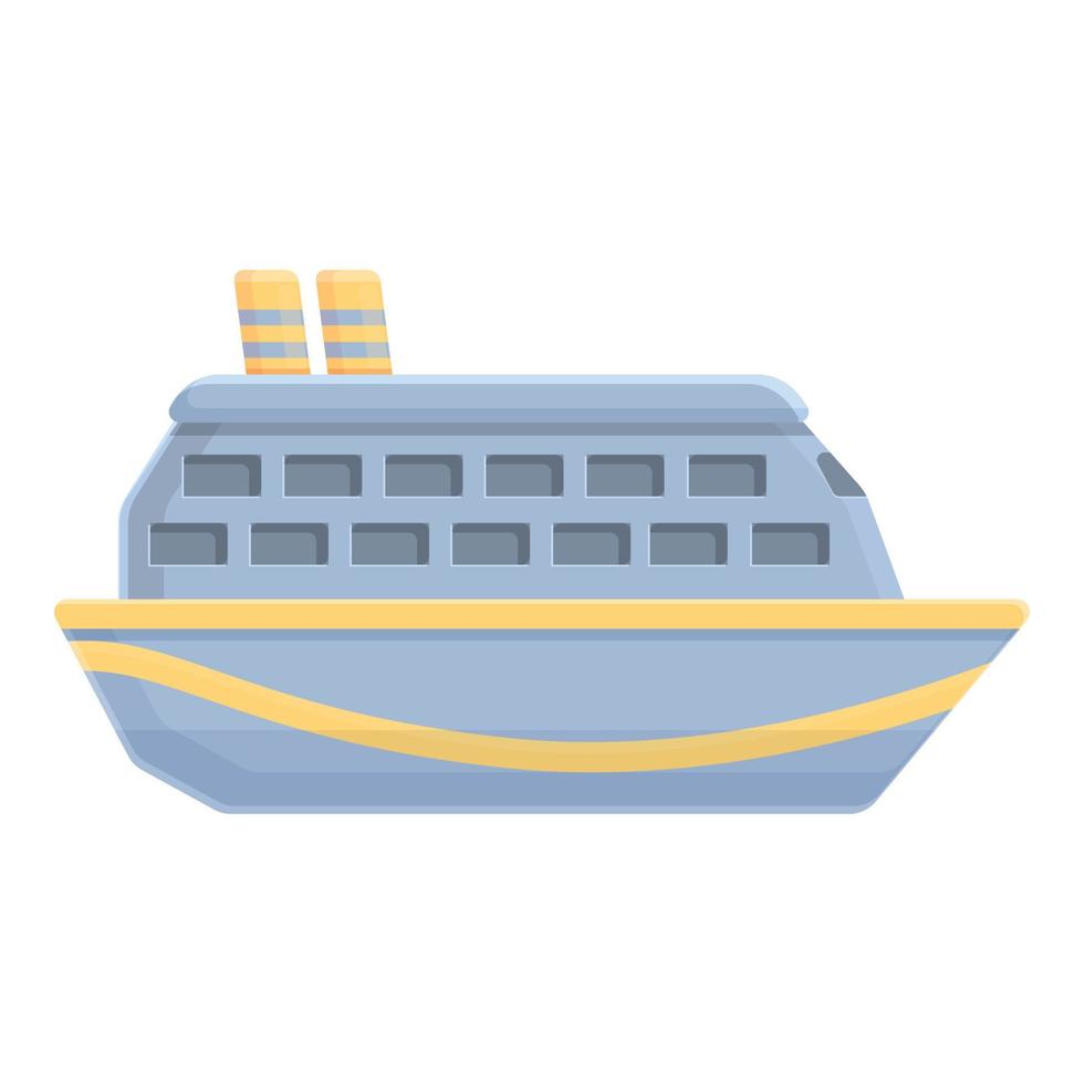 Regular cruise liner icon, cartoon style vector