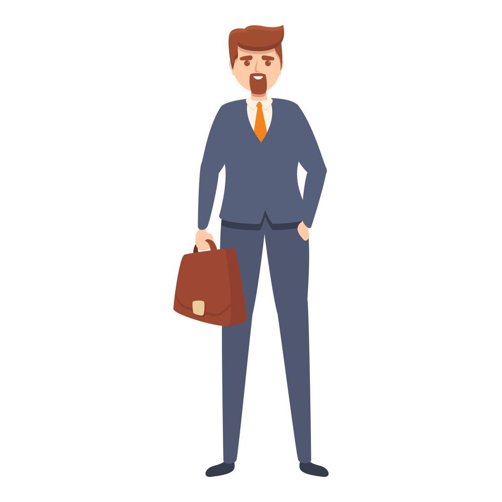 Businessman icon, cartoon style vector