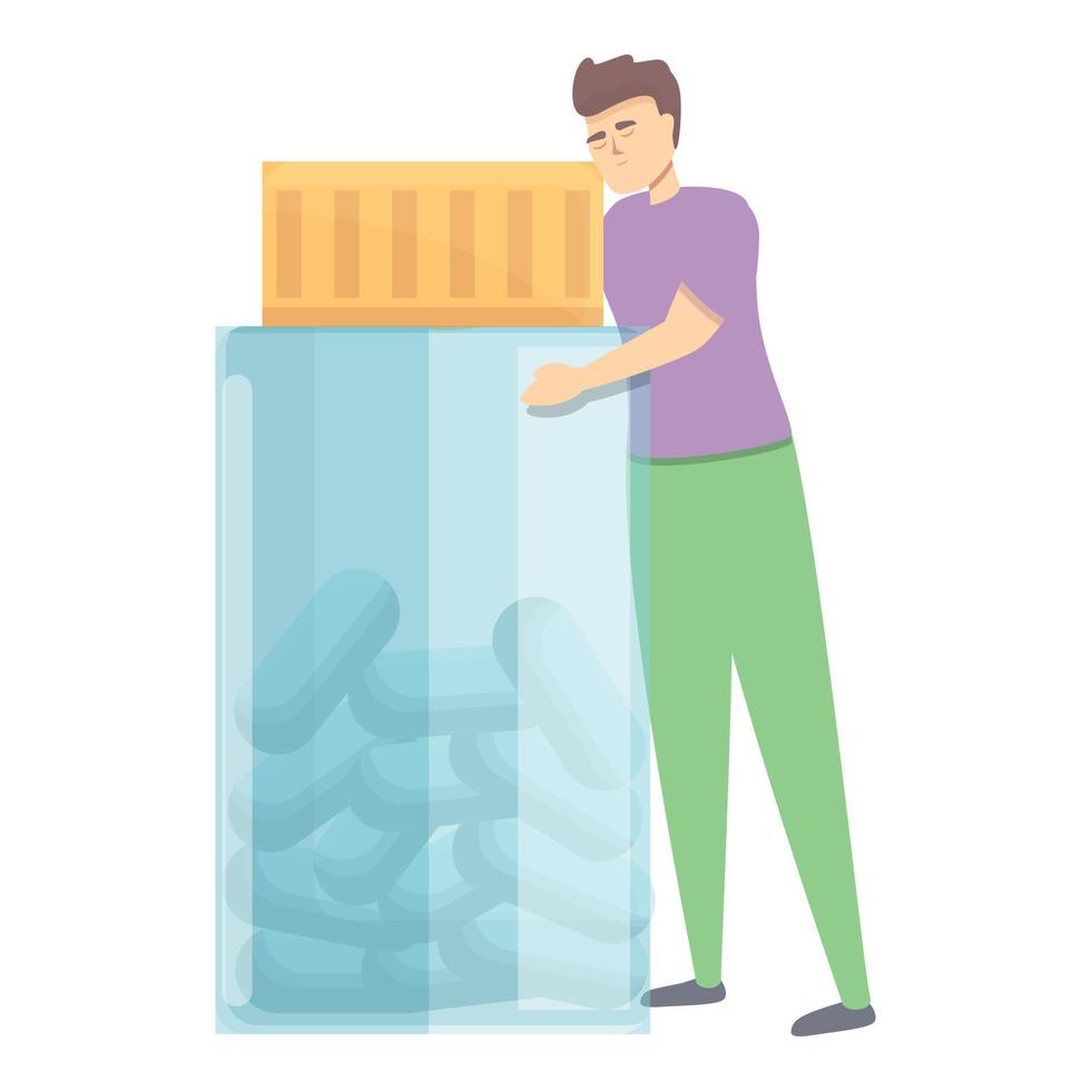 Antidepressant addiction icon cartoon vector. Mental health vector