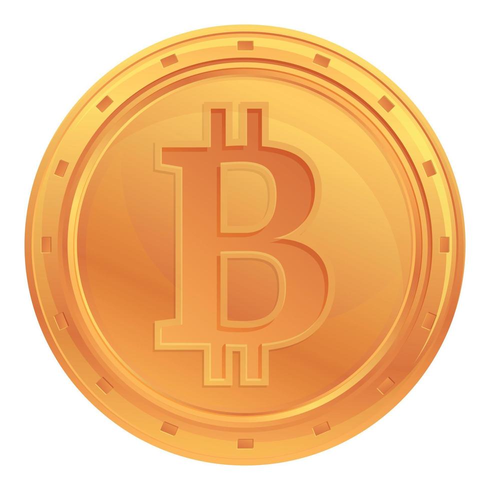 Bitcoin icon, cartoon style vector