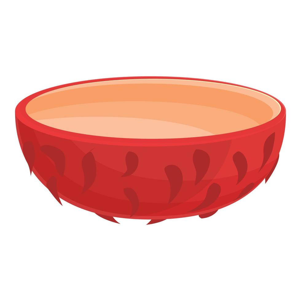 Eating rambutan icon cartoon vector. Tropical fruit vector