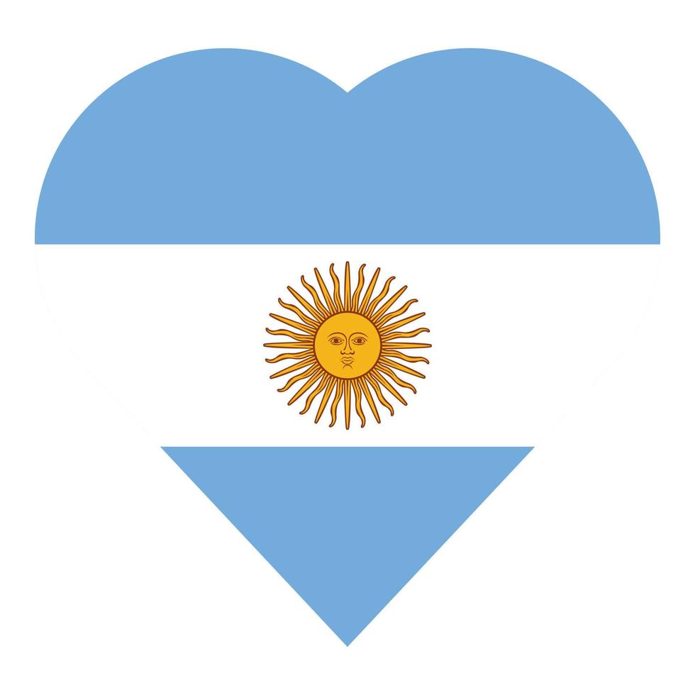 vector de dibujos animados de icono de corazón argentino. america latina