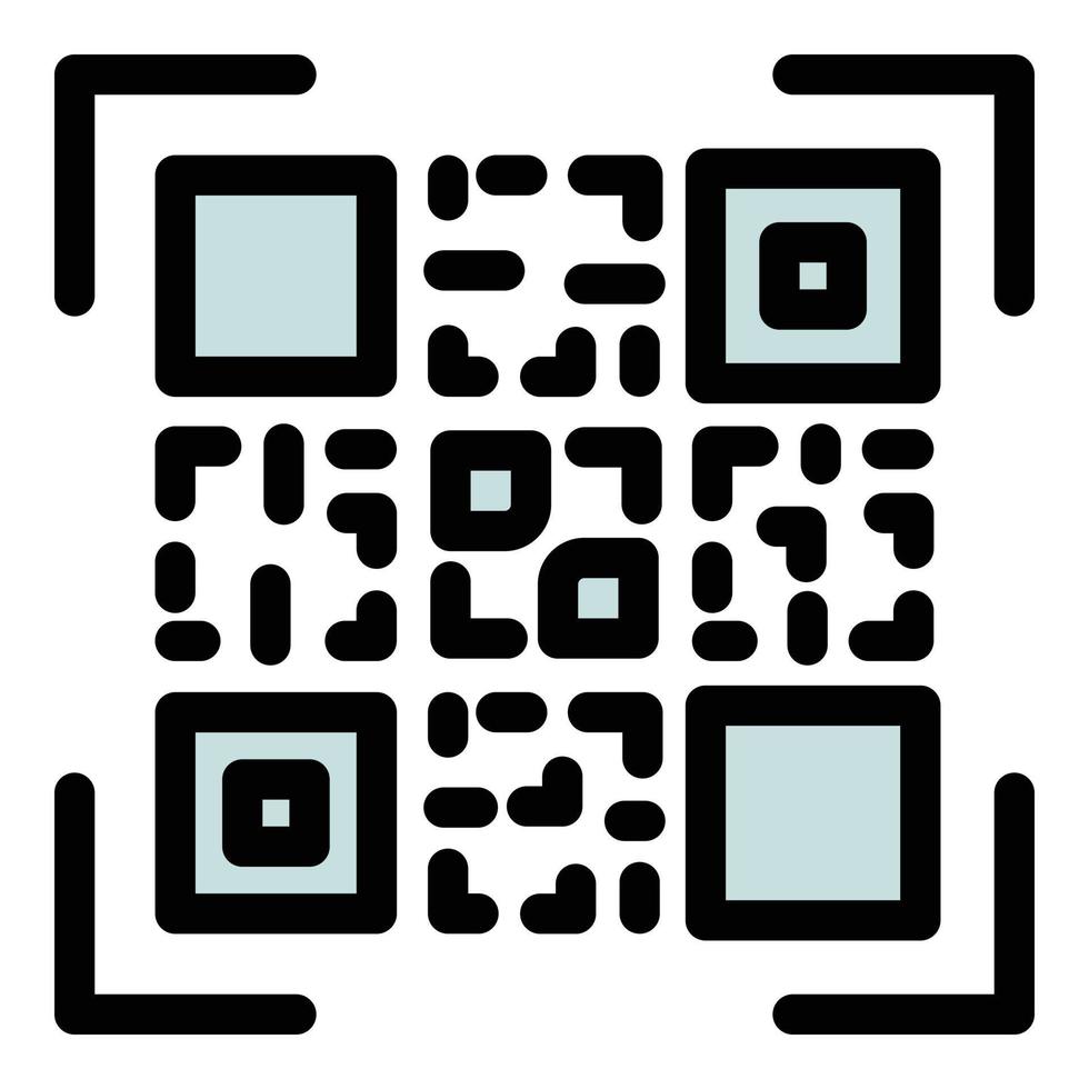 vector de contorno de icono en línea de código qr. escáner de pantalla