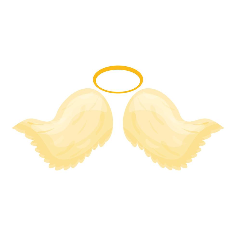 Angel wings icon, cartoon style vector