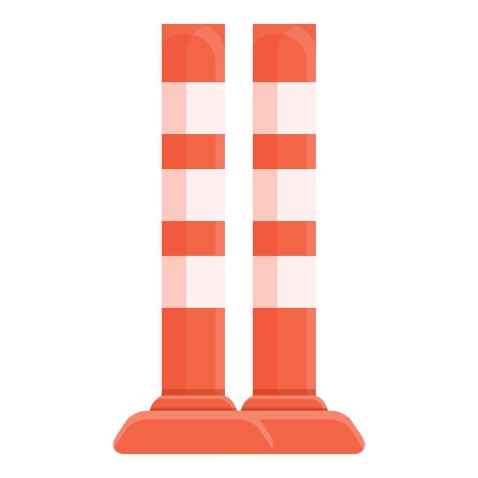 Road barrier pillar icon, cartoon style vector