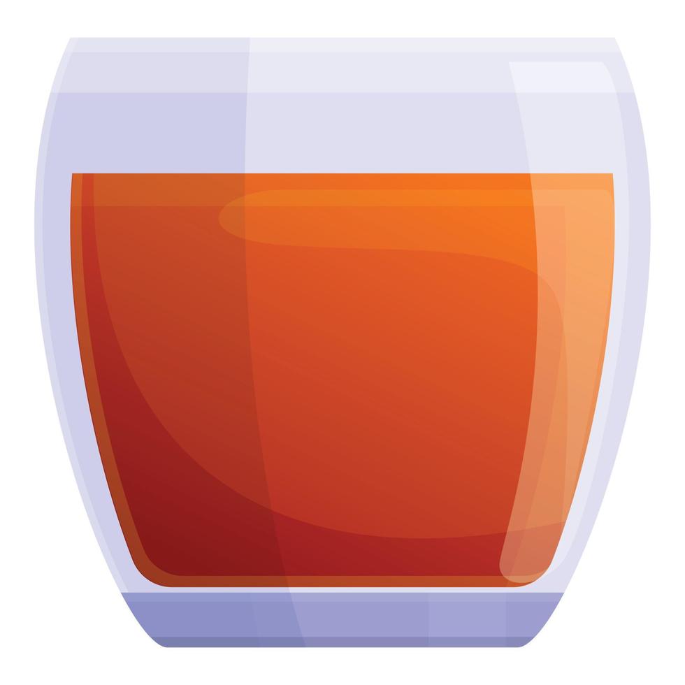 Bourbon glass icon, cartoon style vector