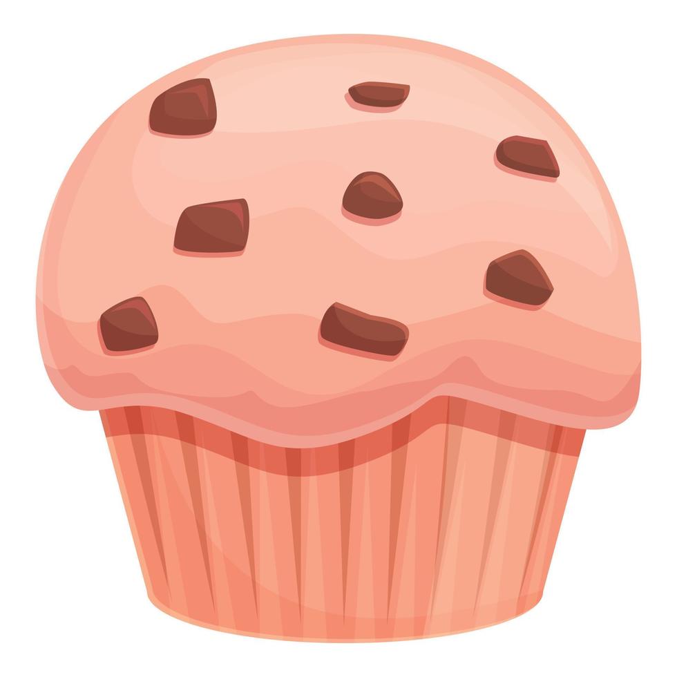 icono de muffin de desayuno, dibujos animados y estilo plano vector