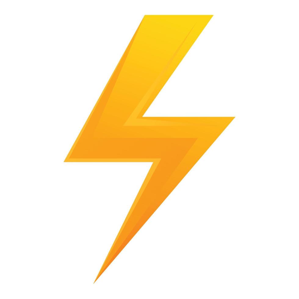 Thunderbolt button interface icon, cartoon style vector