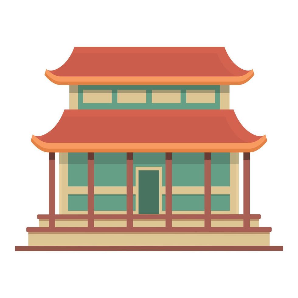 Pagoda icon cartoon vector. China building vector