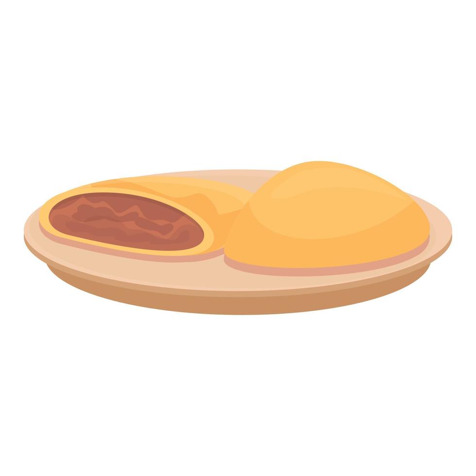 Caribbean bakery icon cartoon vector. Food plate vector