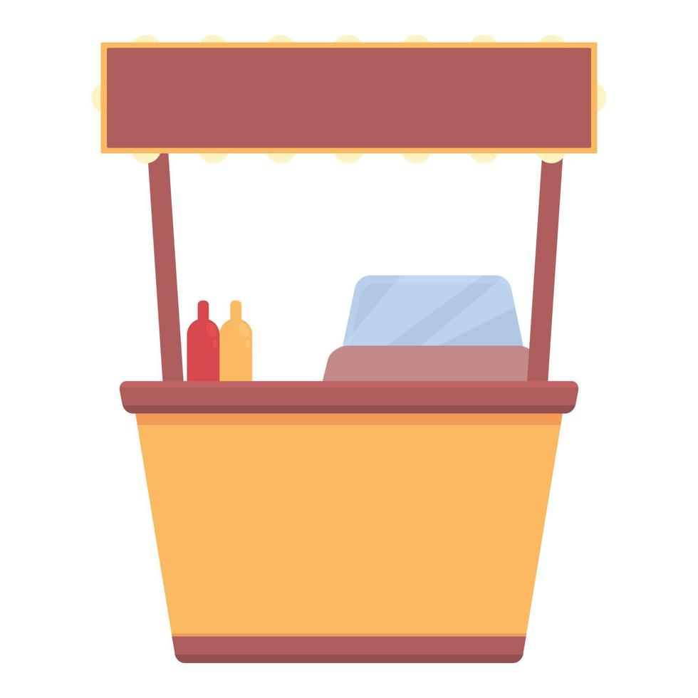 Hot dog street cart icon cartoon vector. Food festival vector