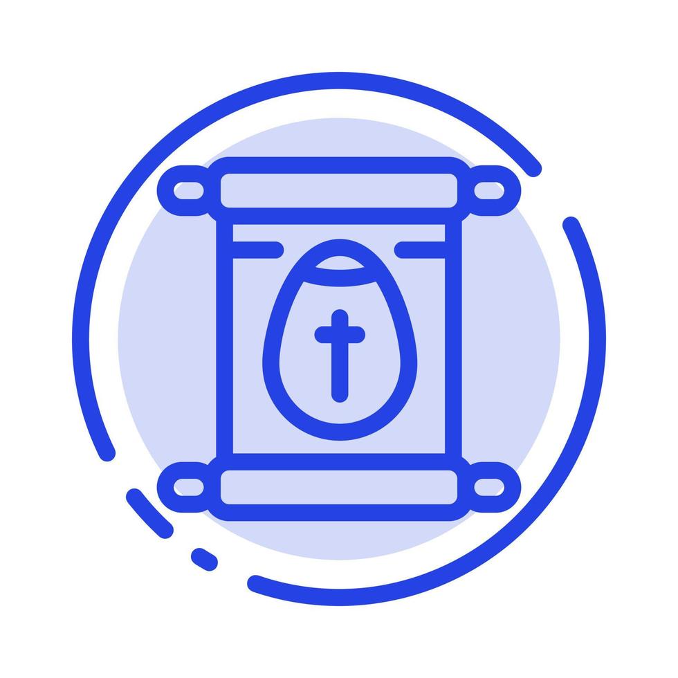 Education School Scroll Easter Blue Dotted Line Line Icon vector