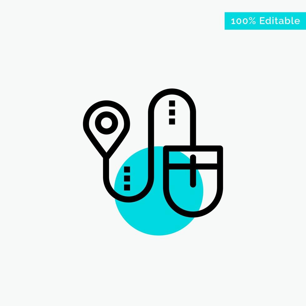 Mouse Location Search Computer turquoise highlight circle point Vector icon