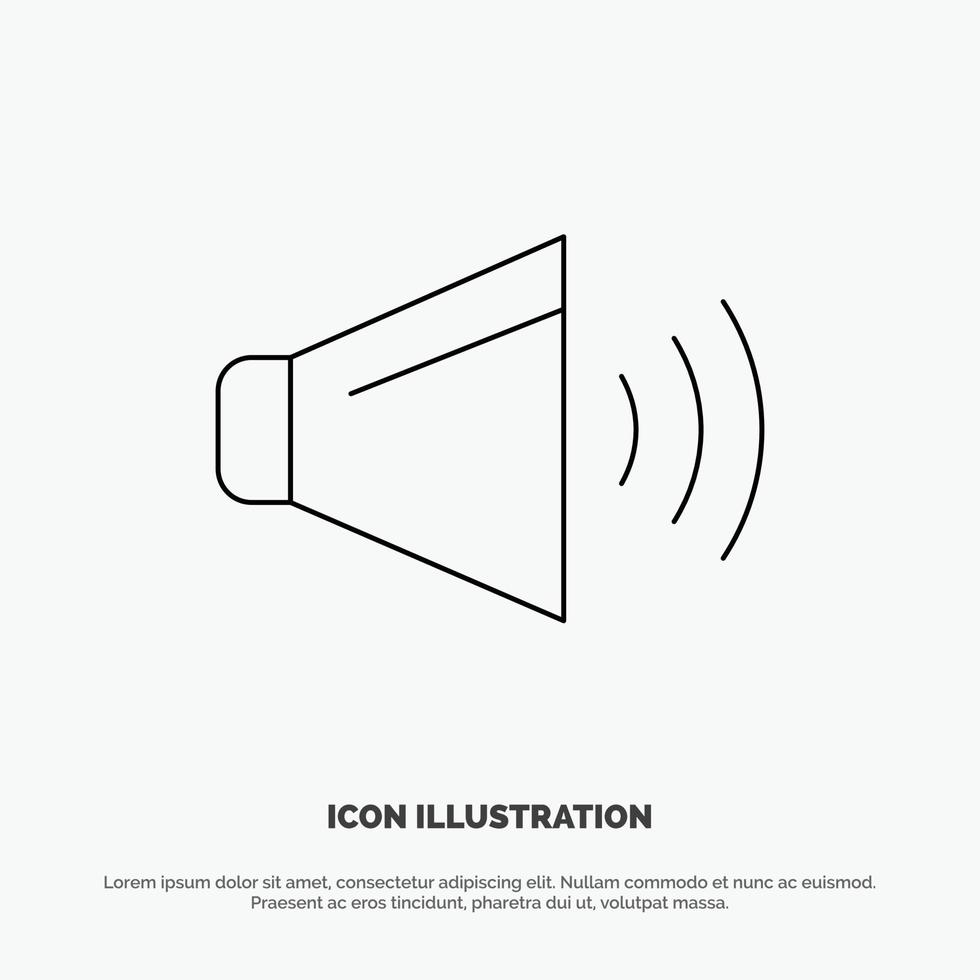 Sound Speaker Volume On Line Icon Vector