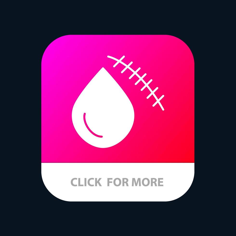 Bleeding Blood Cut Injury Wound Mobile App Button Android and IOS Glyph Version vector