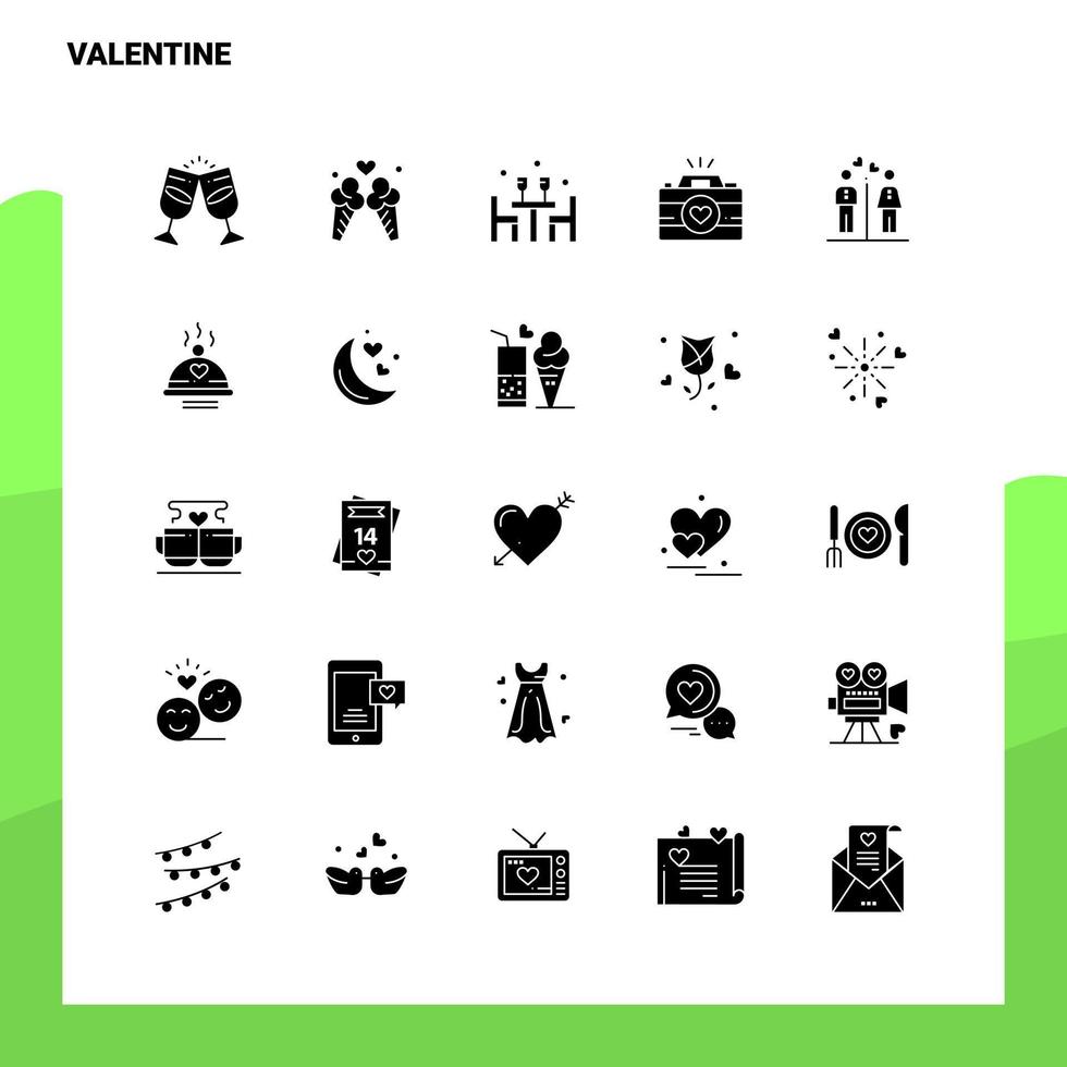 25 Valentine Icon set Solid Glyph Icon Vector Illustration Template For Web and Mobile Ideas for business company