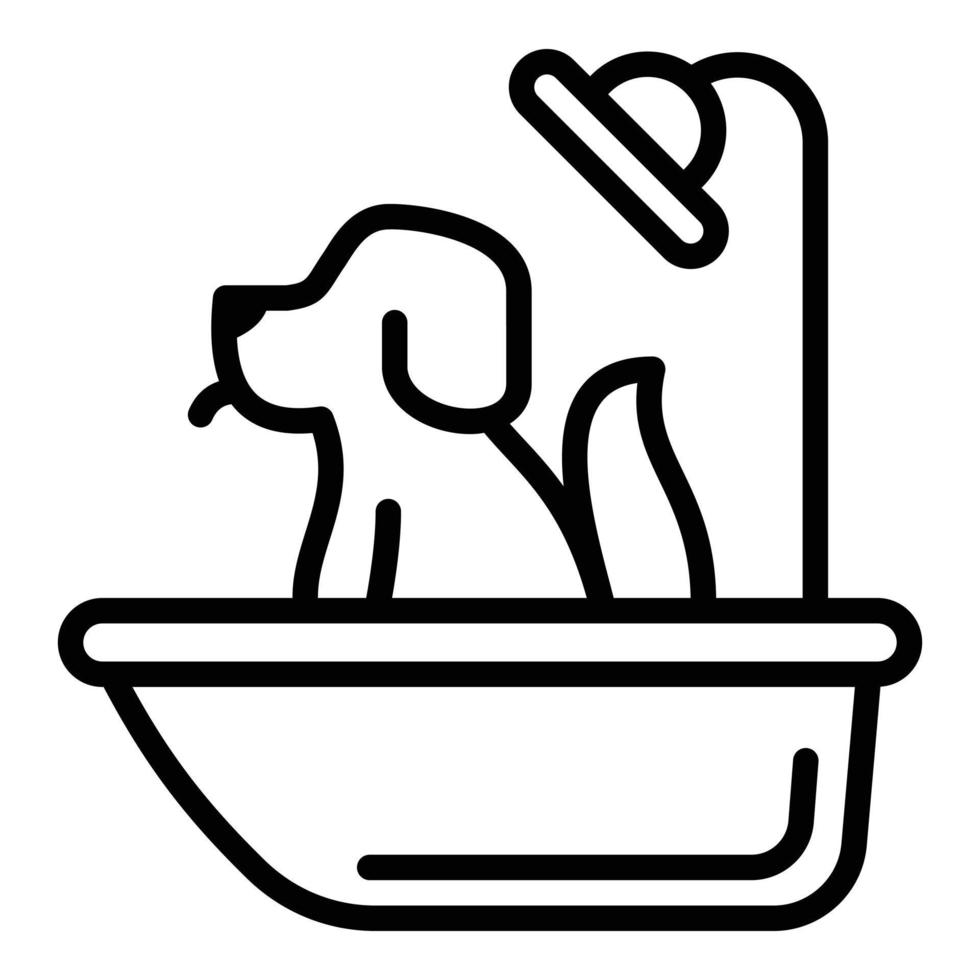 icono de perro de casa de mascotas, estilo de esquema vector