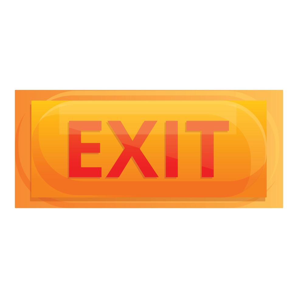 Exit button interface icon, cartoon style vector