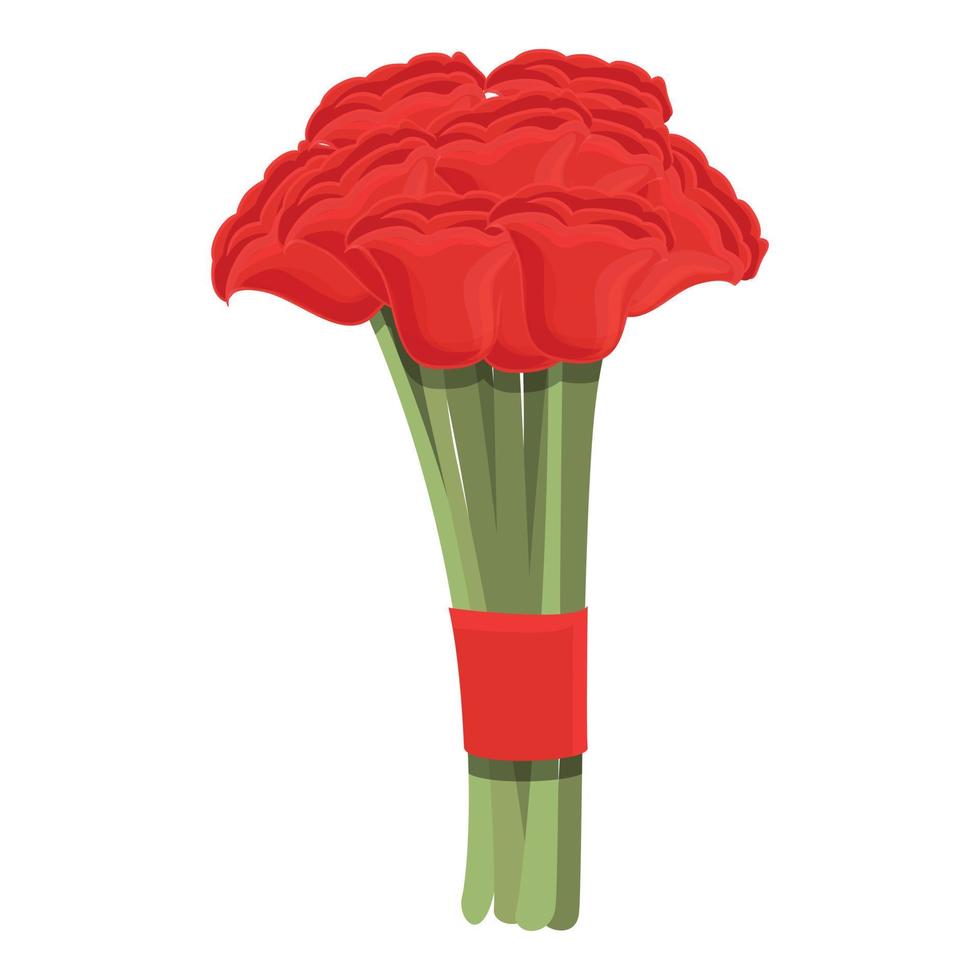 vector de dibujos animados de icono de ramo romántico. flor rosa